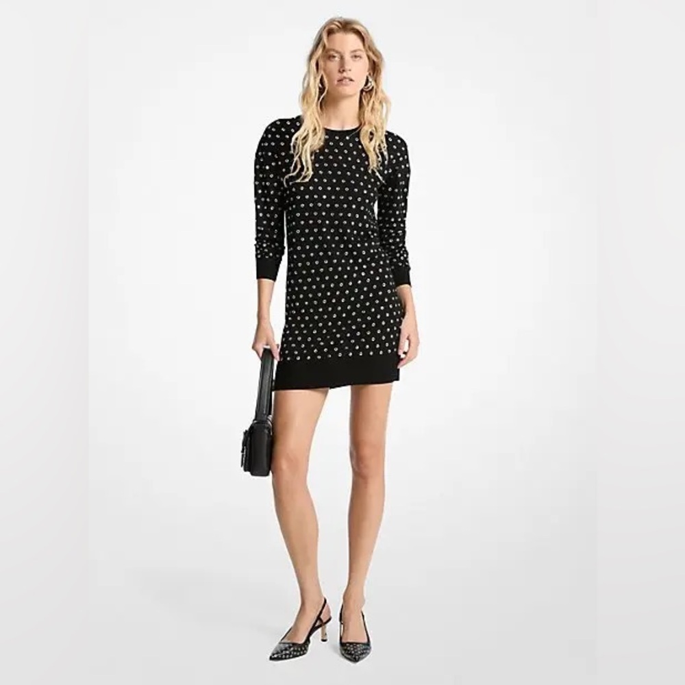 Michael Kors Black Grommet Sweater Dress